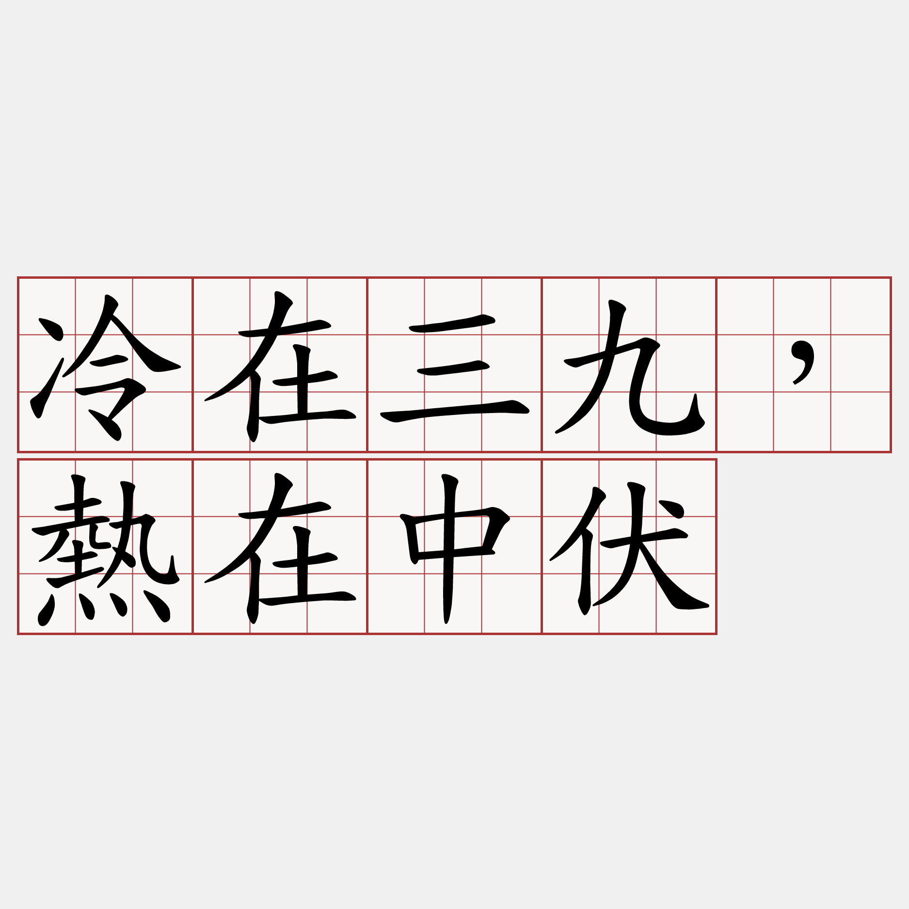 冷在三九，熱在中伏