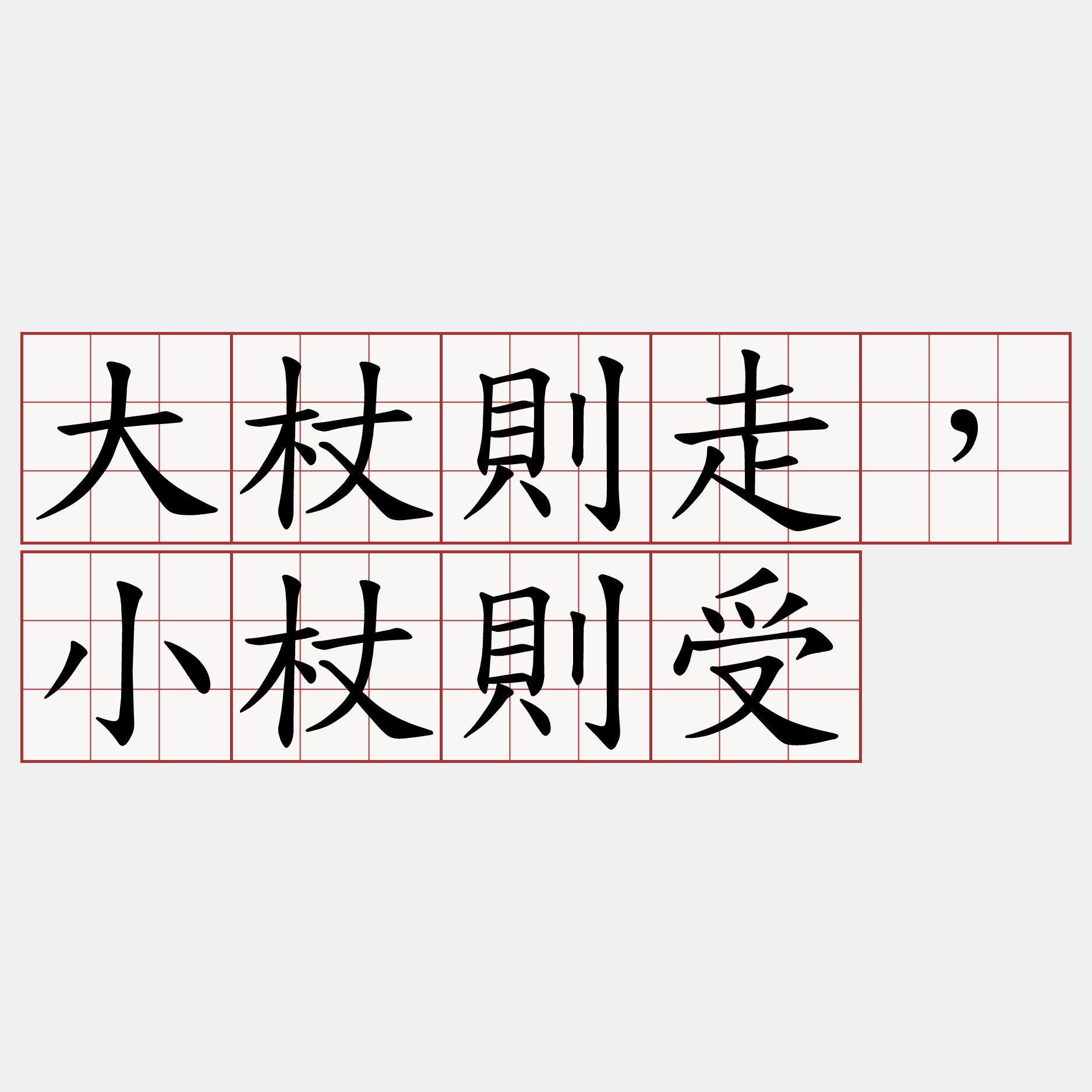 大杖則走，小杖則受