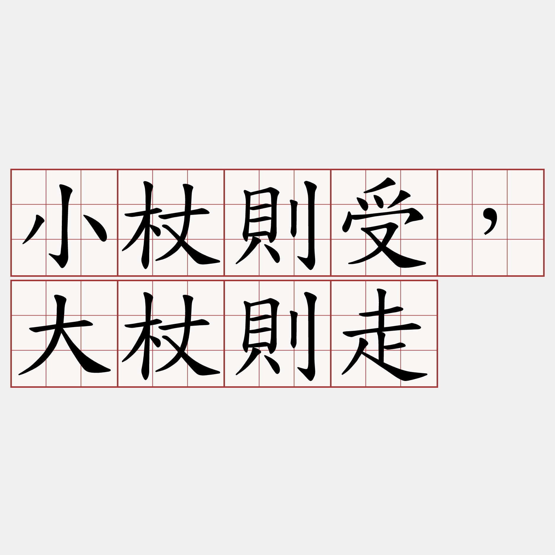 小杖則受，大杖則走