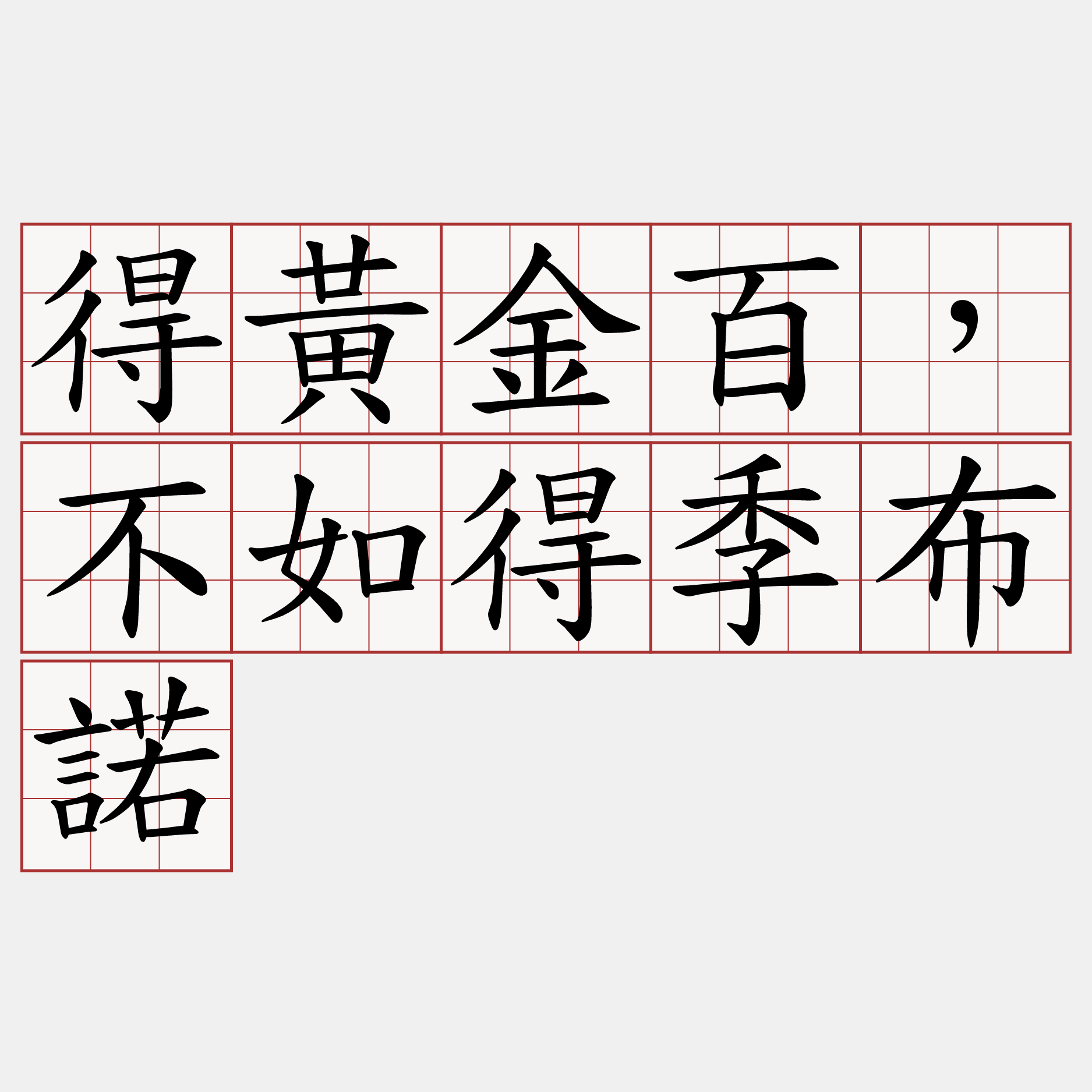 得黃金百，不如得季布諾