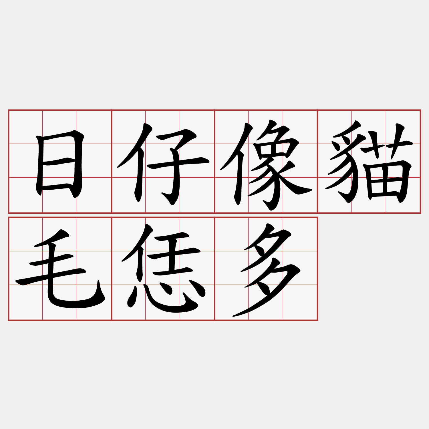 日仔像貓毛恁多